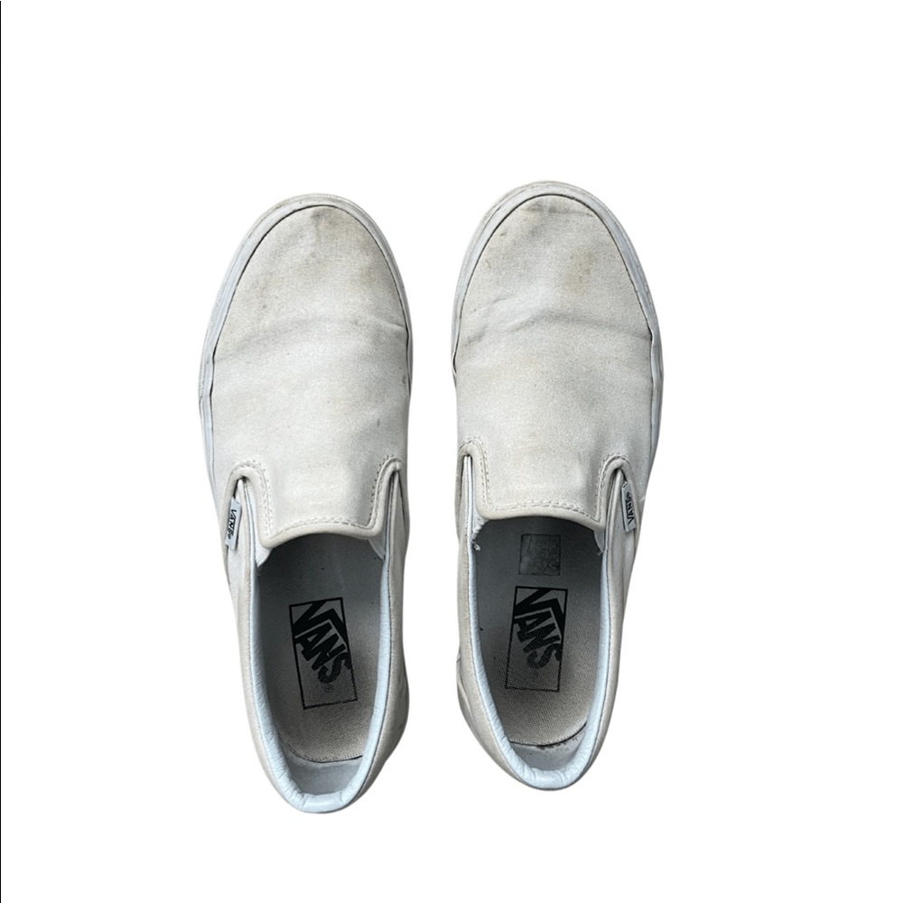 White Slip On Vans